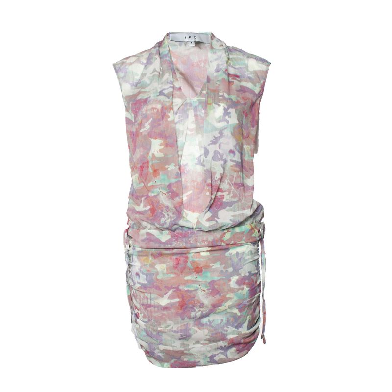 Iro Draped Swan Dress In Camouflage Print